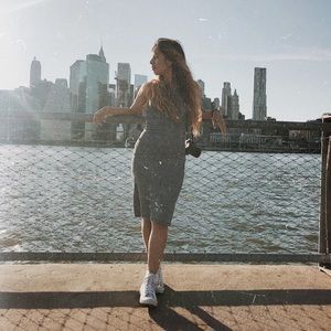 American Apparel fitted tube midi dress